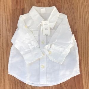 Brand new baby white button down shirt